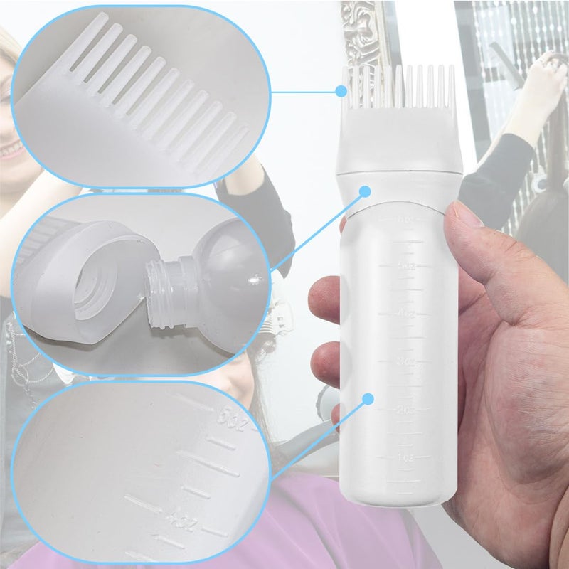 ELANE 4 Pack Root Comb Applicator Bottle,Oil Comb Applicator for Hair Dye Shampoos Hair Salons (2 pink + 2 white) - Image 3